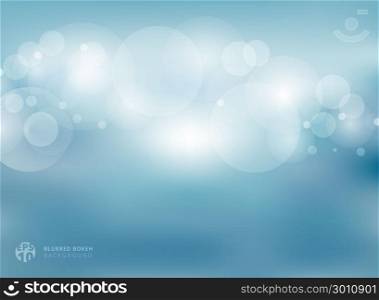 Abstract blue blurred with bokeh background. Vector illustration