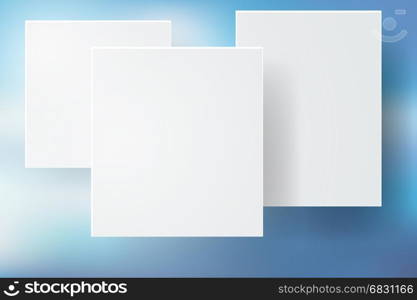 Abstract blue bokeh Background with white square,vector