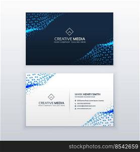 abstract blue business card design with triangles wave