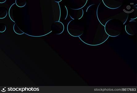 Abstract Blue Circle on black background technology Vector Illustration