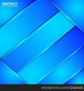 Abstract blue color geometric overlap layer background with lighting. Vector illustration