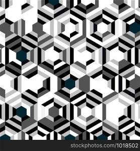 Abstract blue color hexagon pattern design of minimal decoration background. You can use for ad, poster, artwork, template design. illustration vector eps10