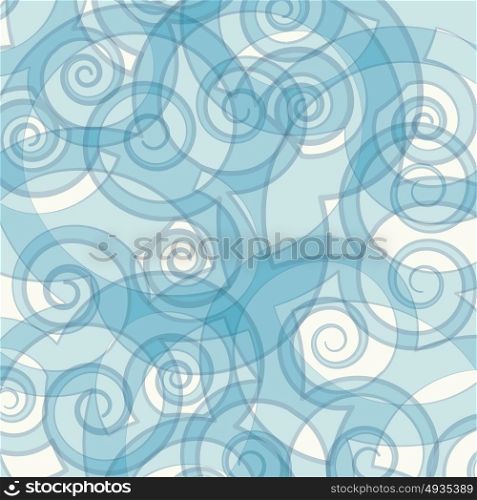 abstract blue color swirly background, vector illustration