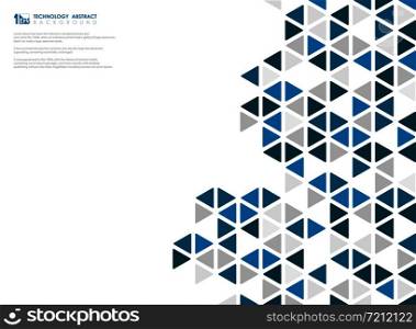 Abstract blue cube of geometric hexagonal low pattern design technology. You can use for ad, poster, cover design, presentation, artwork. illustration vector eps10