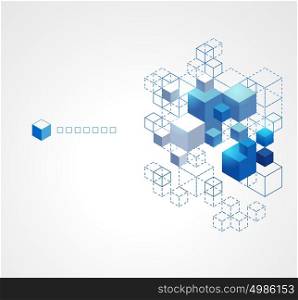 Abstract blue cubes vector background.. Abstract blue cubes background.