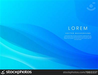 Abstract blue curve line layer background with space for text. You can use for ad, poster, template, business presentation. Vector illustration