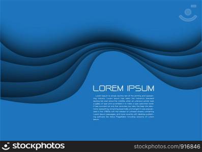 Abstract blue curve overlap with blank space for text place design modern futuristic background vector illustration.
