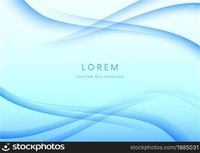 Abstract blue curve template background with space for text. You can use for ad, poster, template, business presentation. Vector illustration