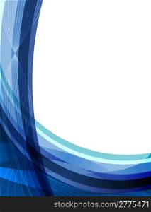 Abstract blue curvy stripes background with copy space. EPS10 file.