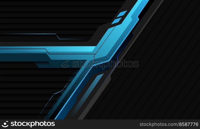 Abstract blue cyber futuristic with grey shutters shadow pattern geometric design modern technology background vector illustration.