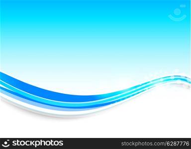 Abstract blue design. Modern wavy background with light effect