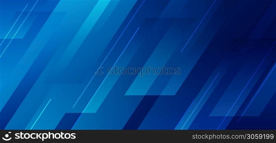 Abstract blue diagonal geometric with line modern technology background. Vector illustration