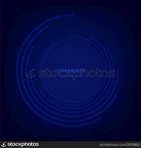 Abstract blue digital design artwork of line pattern tech interface. Circle lines artwork background. Illustration vector