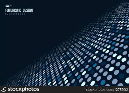Abstract blue dots particle pattern design background of technology. Use for ad, poster, artwork, template design, ad. illustration vector eps10