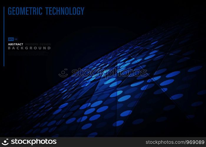 Abstract blue futuristic geometric pattern of technology background. Use for ad, poster, artwork, template, presentation. illustration vector eps10