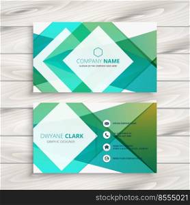 abstract blue geometric business card design