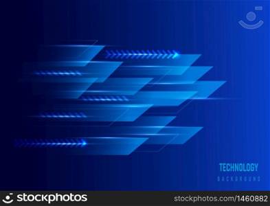 Abstract blue geometric lines future technology speed movement background. Vector illustration