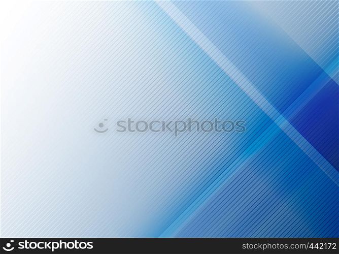 Abstract blue geometric shine and layer elements with diagonal lines texture. Vector illustration