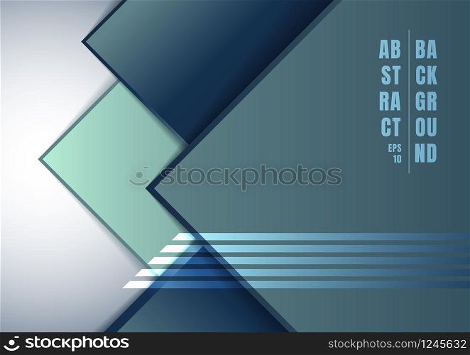 Abstract blue geometric square overlapping on white background. Vector illustration
