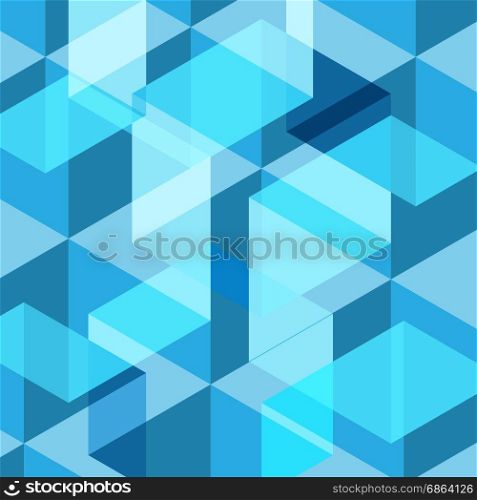 Abstract blue geometric template background, stock vector
