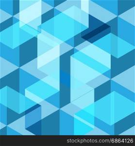 Abstract blue geometric template background, stock vector