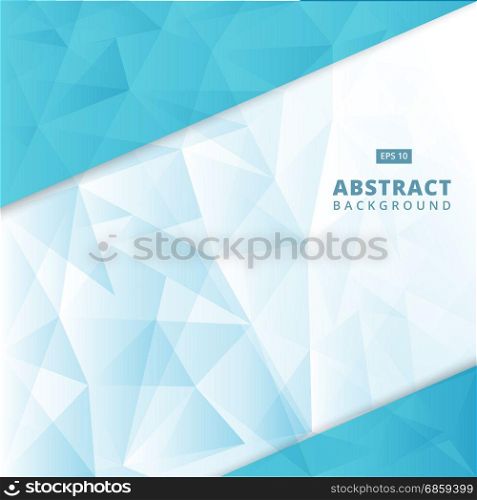 Abstract blue geometric triangle Lowpoly vector background. Template for style design. Vector illustration. Used transparency layers of background copy space