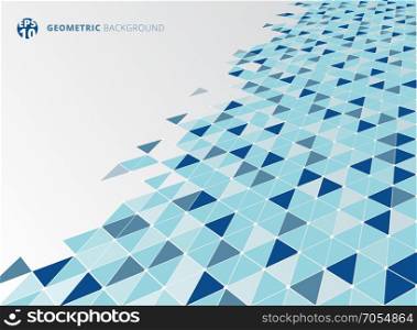 Abstract blue geometric triangle structure perspective background. Vector illustration