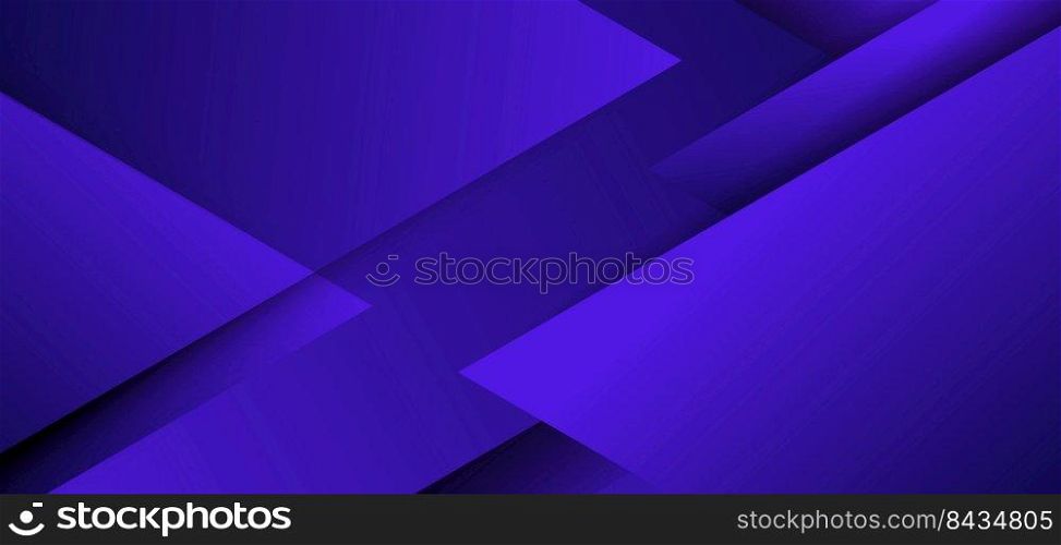 Abstract blue geometric triangles overlapping layer paper cut style background. Vector illustration