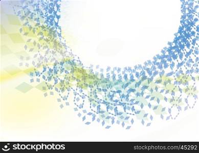 Abstract blue geometrical round structure with light effects
