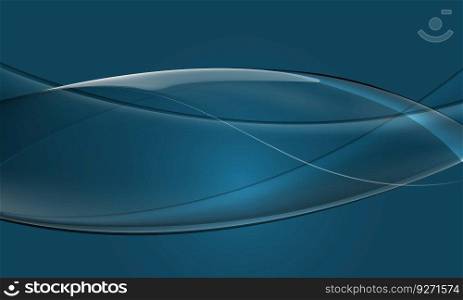 Abstract blue glass glossy curve wave design modern luxury futuristic background vector illustration.