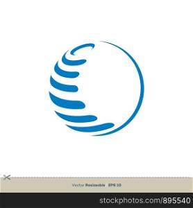 Abstract Blue Globe Vector Logo Template Illustration Design. Vector EPS 10.