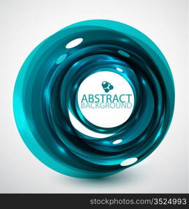 Abstract blue glossy swirl background