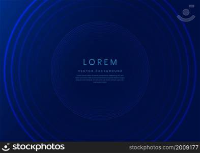 Abstract blue gradient circles layers lighting background with copy space for your text. You can use for science, poster, technology, business presentation. Vector illustration
