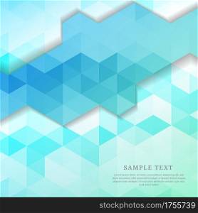 Abstract blue gradient color geometric hexagon pattern background and texture with copy space. You can use for ad, poster, template, business presentation. Vector illustration