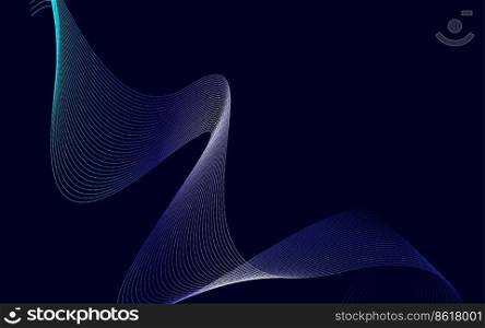 Abstract Blue Gradient wavy Lines background Vector Illustration