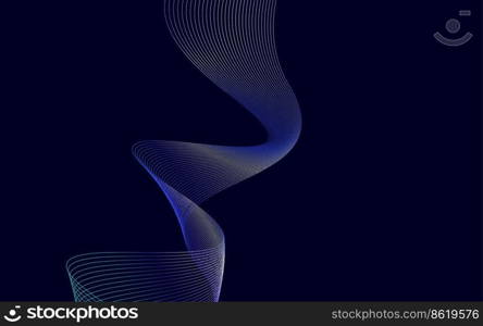 Abstract Blue Gradient wavy Lines background Vector Illustration