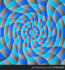 Abstract blue-gray shading background illustration of twisty stripes with a radial gradient
