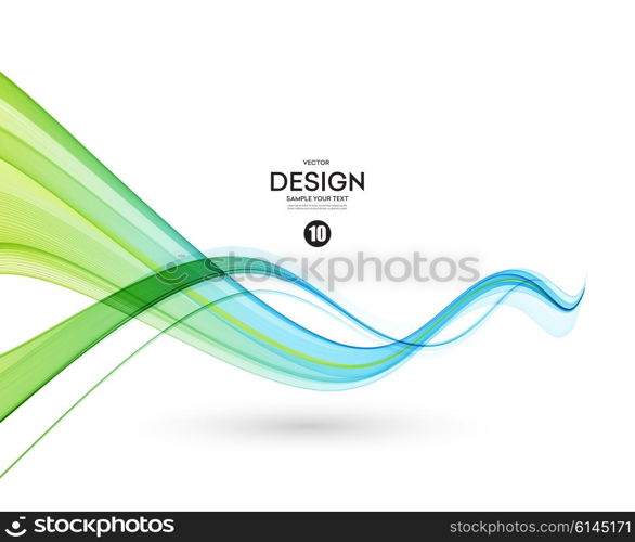 Abstract blue, green color wave design element. Blue and green wave