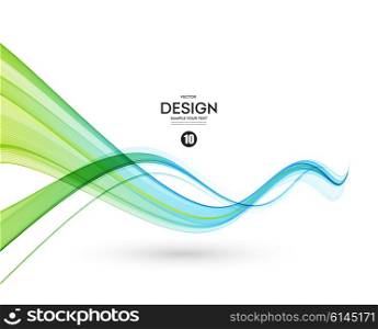 Abstract blue, green color wave design element. Blue and green wave