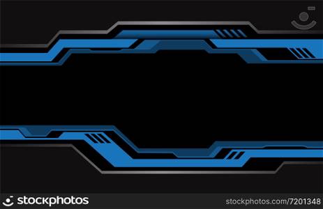 Abstract blue grey circuit cyber metallic black blank space design modern futuristic technology style background vector illustration.