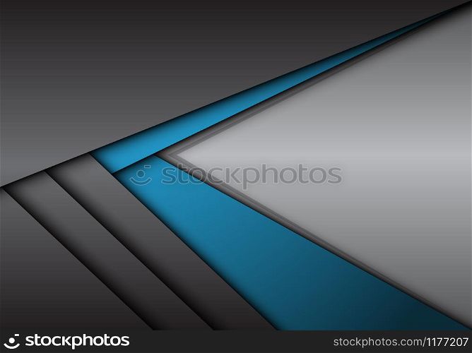 Abstract blue grey metallic arrow direction with blank space design modern futuristic background vector illustration.