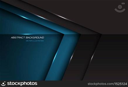 Abstract blue grey metallic glossy arrow direction with blank space and text design modern futuristic background vector illustration.