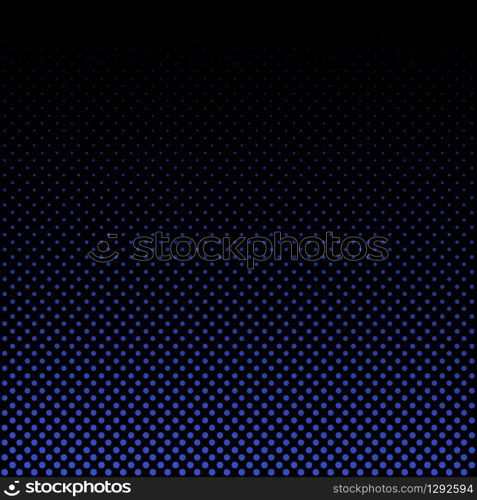 Abstract blue halftone on black background and texture. Vector illustration