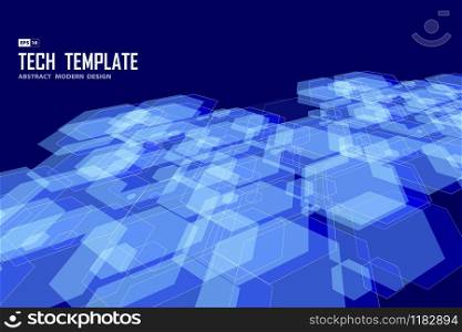 Abstract blue hexagonal pattern design of technology template. Use for poster, ad, artwork, template design, print. illustration vector eps10