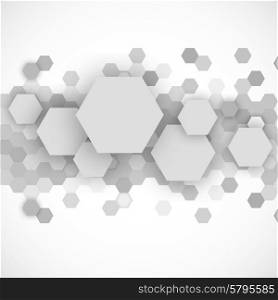 Abstract blue hexagons background ing gray color vector illustration. Abstract blue hexagons background