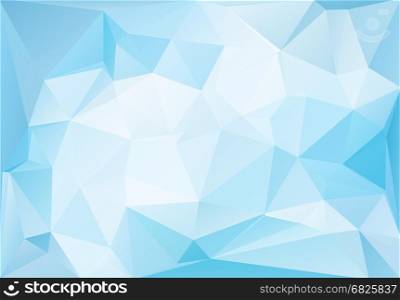 Abstract blue ice low polygonal pattern. Vector illustration. Bright magic blueish futuristic horizontal background.
