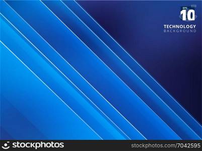 Abstract blue image that depicts technology with overlapping diagonal lines. Vector illustration