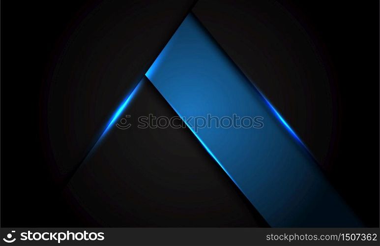 Abstract blue label metallic on dark grey triangle design modern futuristic background vector illustration.