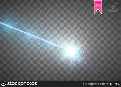 Abstract blue laser beam. Isolated on transparent black background. Vector illustration,. Abstract blue laser beam. Isolated on transparent black background. Vector illustration, eps 10.