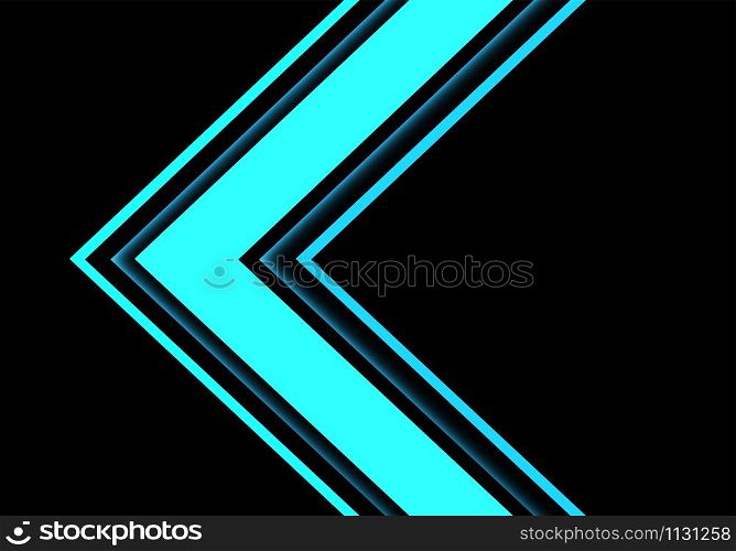 Abstract blue light arrow direction on black blank space design modern futuristic technology background vector illustration.